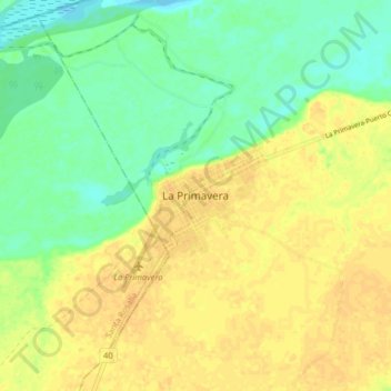 Carte topographique La Primavera, altitude, relief