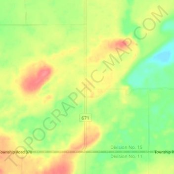 Carte topographique St-Denis, altitude, relief