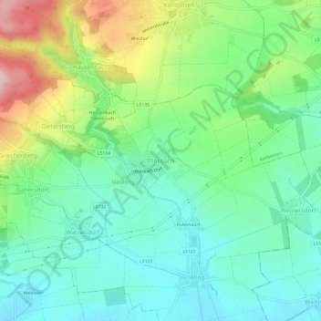 Carte topographique Flinsbach, altitude, relief