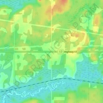 Carte topographique Minnitaki, altitude, relief