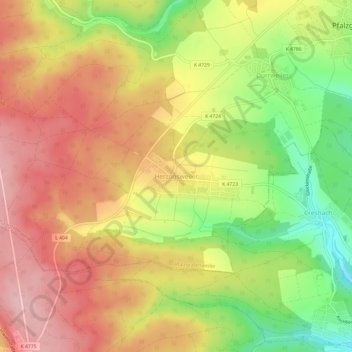 Carte topographique Herzogsweiler, altitude, relief