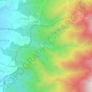 Carte topographique El Páramo, altitude, relief