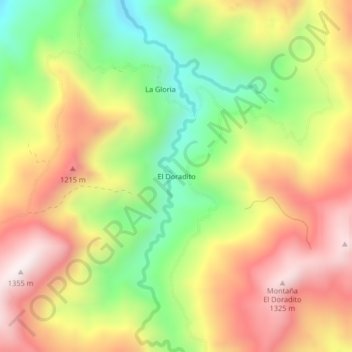 Carte topographique El Doradito, altitude, relief