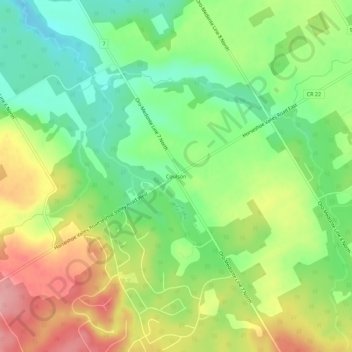 Carte topographique Coulson, altitude, relief