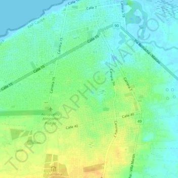 Carte topographique LA LOMA, altitude, relief