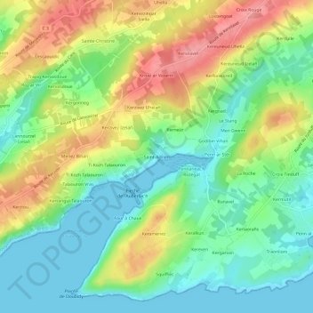 Carte topographique Saint-Adrien, altitude, relief