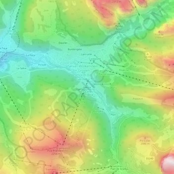 Carte topographique Frëina, altitude, relief