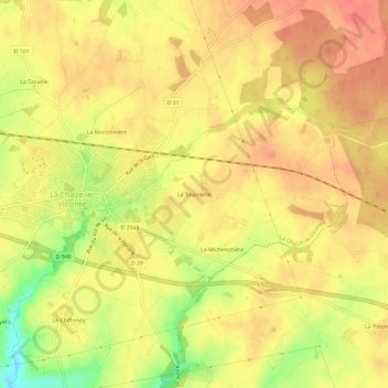 Carte topographique La Tournerie, altitude, relief