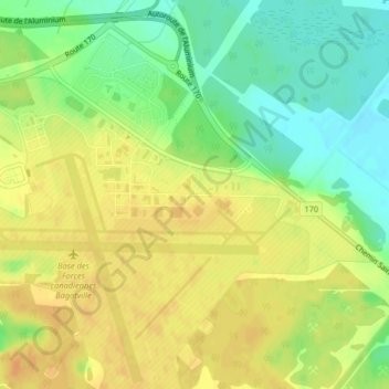 Carte topographique Alouette, altitude, relief