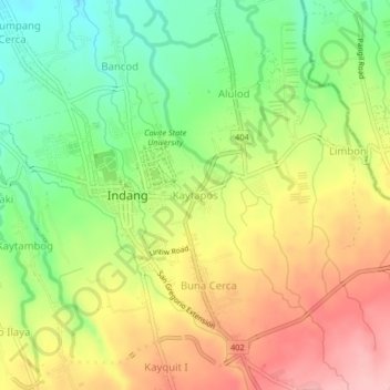 Carte topographique Kaytapos, altitude, relief