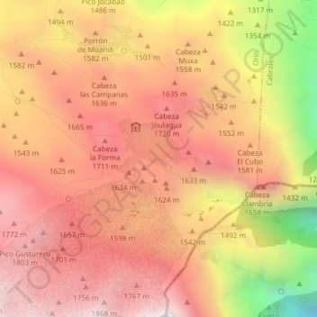 Carte topographique Vega de Ario, altitude, relief