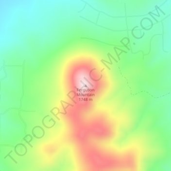 Carte topographique Ferguson Mountain, altitude, relief