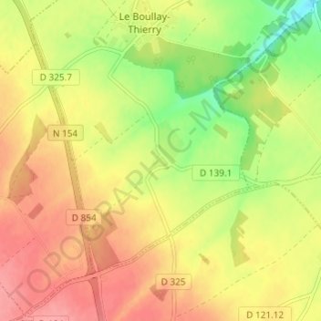 Carte topographique Minières, altitude, relief