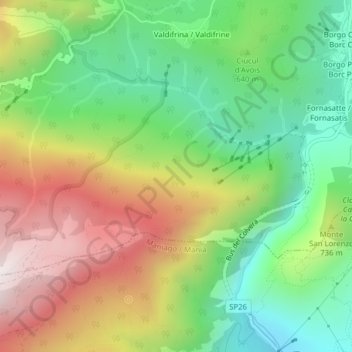 Carte topographique Jouf, altitude, relief
