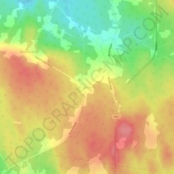 Carte topographique Geary, altitude, relief