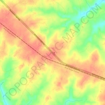 Carte topographique Flood, altitude, relief