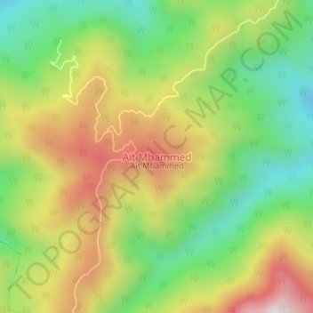 Carte topographique Aït Mhammed, altitude, relief