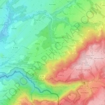 Carte topographique Haggen, altitude, relief