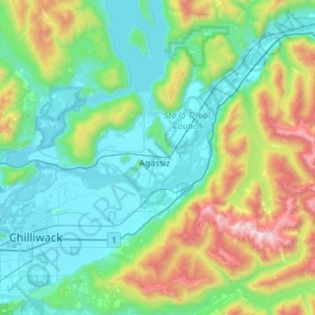Carte topographique Kent, altitude, relief
