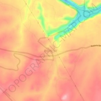 Carte topographique Rio do Sal, altitude, relief