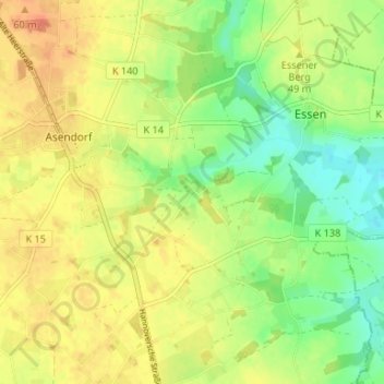 Carte topographique Steimke, altitude, relief