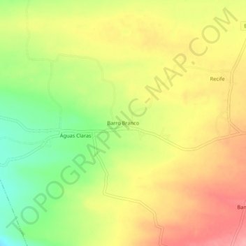 Carte topographique Barro Branco, altitude, relief
