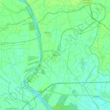 Carte topographique Terrasa, altitude, relief