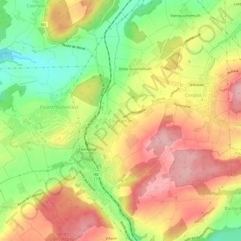 Carte topographique Courtaman, altitude, relief
