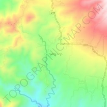 Carte topographique Gunung Rejo, altitude, relief