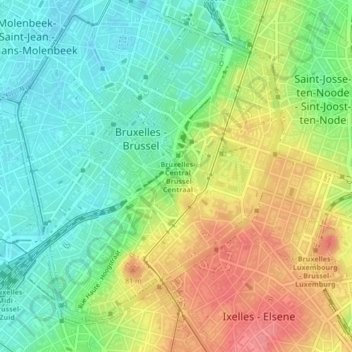 Carte topographique Kunstberg, altitude, relief