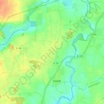 Carte topographique Dornhöh, altitude, relief