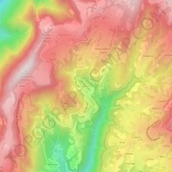 Carte topographique Molina, altitude, relief