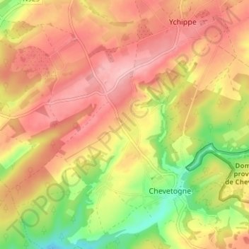 Carte topographique Ronvaux, altitude, relief