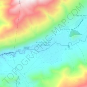 Carte topographique Ait Bouguemez, altitude, relief