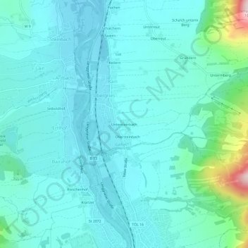Carte topographique Untersteinbach, altitude, relief