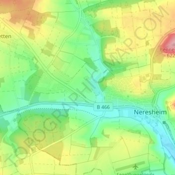 Carte topographique Lixhöfe, altitude, relief