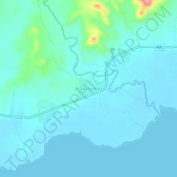 Carte topographique Aramaywan, altitude, relief