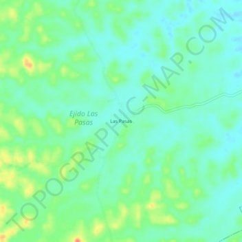 Carte topographique Las Pasas, altitude, relief