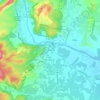 Carte topographique La Madeleine, altitude, relief