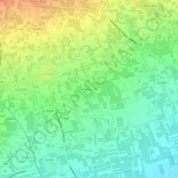 Carte topographique La Hoya - P1, altitude, relief