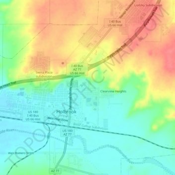 Carte topographique Rosedale Heights, altitude, relief