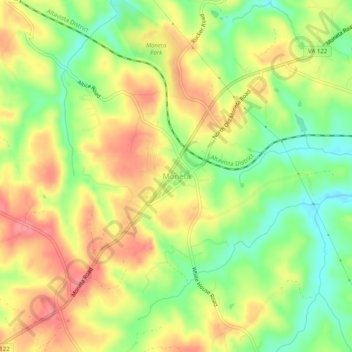 Carte topographique Moneta, altitude, relief