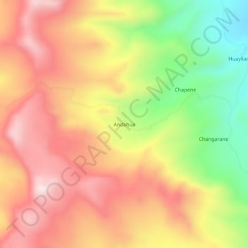 Carte topographique Andahua, altitude, relief