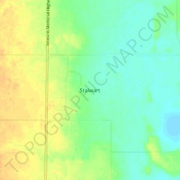 Carte topographique Stalwart, altitude, relief