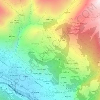 Carte topographique Le Cheverel, altitude, relief