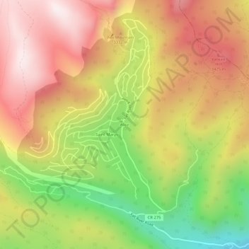 Carte topographique Alice, altitude, relief
