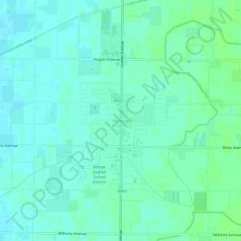 Carte topographique Hilmar, altitude, relief