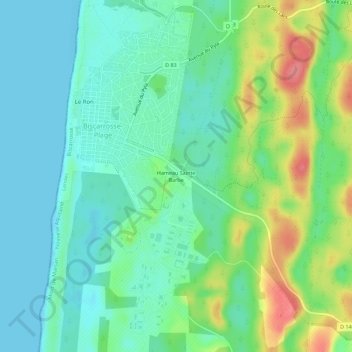 Carte topographique Hameau Sainte Barbe, altitude, relief