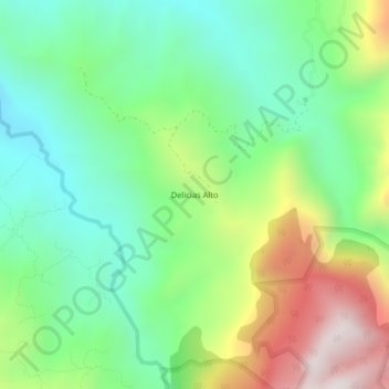 Carte topographique Delicias Alto, altitude, relief