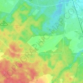 Carte topographique Laufzorn, altitude, relief